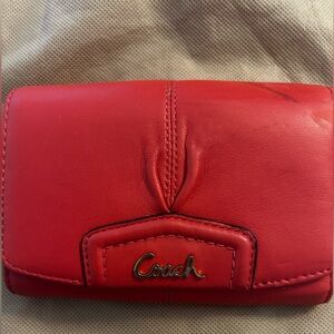 Coach Vibrant Red Leather Wallet